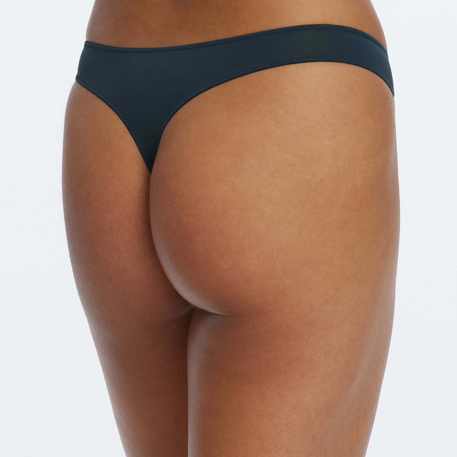 Entice Front Lace Thong - Deep Sea Ginger
