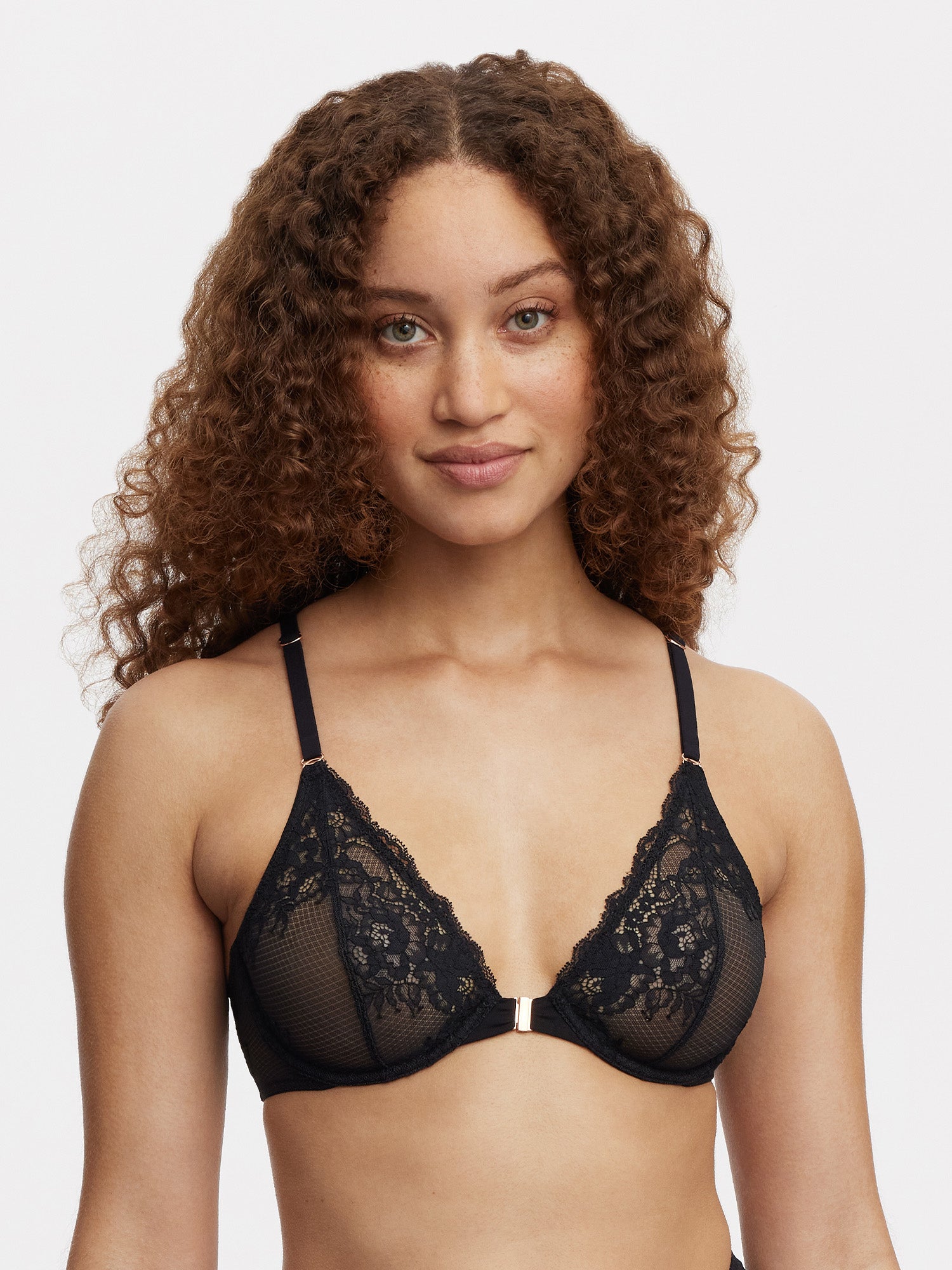 Sweet Wind - Scalloped Neckline Embossed Lace Bra - sweetcurves