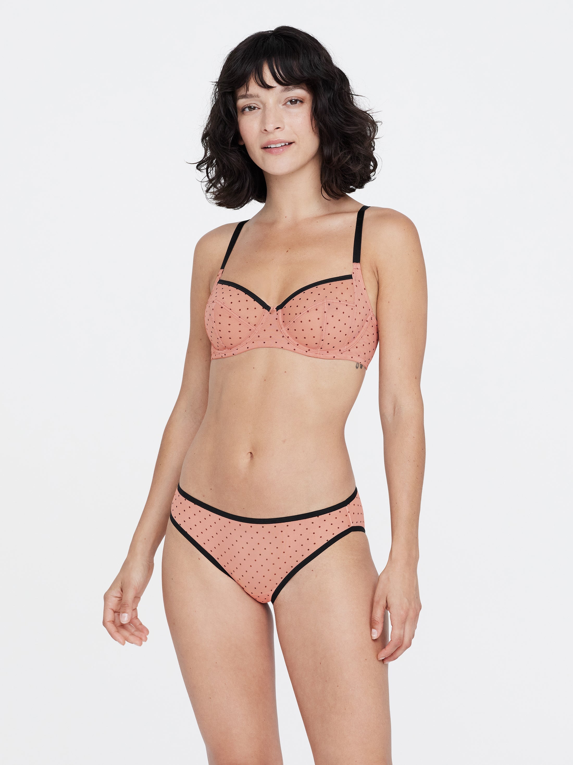 Turqoise Briefs with Lace - Polka Dot Bra